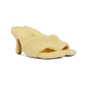 BNIB Bottega Veneta Yellow Stretch Heeled Sandals